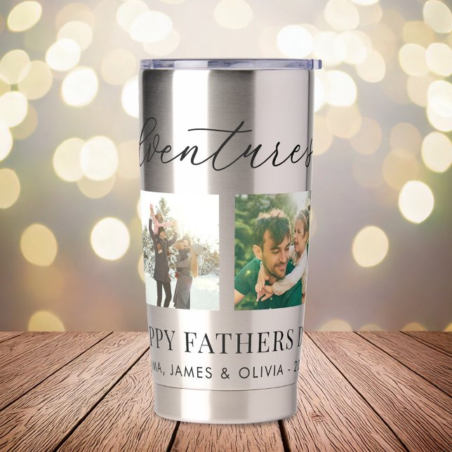 Our Adventure So Far Fathers Day Photo Collage Insulated Tumbler (Creator Uploaded)