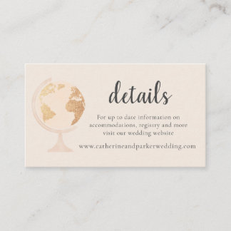 Our Adventure World Globe Map Travel Gold Wedding Enclosure Card