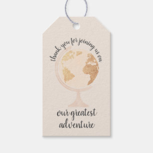 Our Adventure World Globe Map Travel Gold Wedding Gift Tags