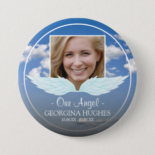 Our Angel Custom Photo Funeral 7.5 Cm Round Badge