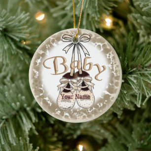 Our Baby Girl Shoes Ceramic Ornament