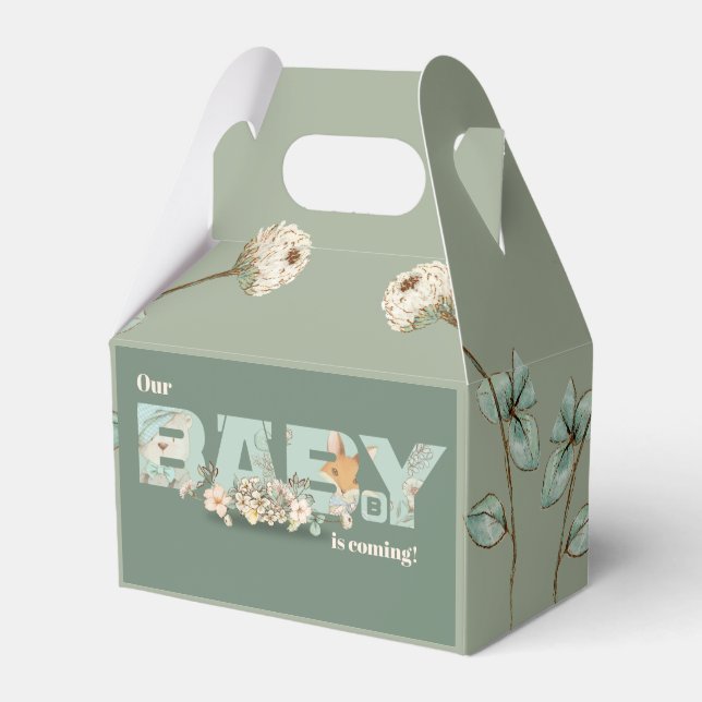 Our Baby is Coming Baby Shower Favour Box (Front Side)