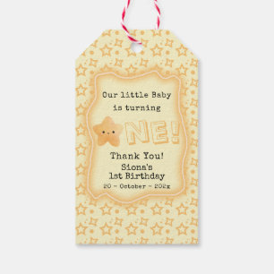 Our Baby Is Turning One Cute Star 1st Birthday Gift Tags