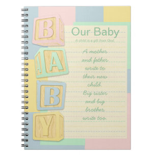 Our Baby Pastel Alphabet Blocks Custom Notebook