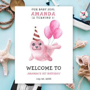 Our Baby SEAL 1st Birthday Under the sea Poster