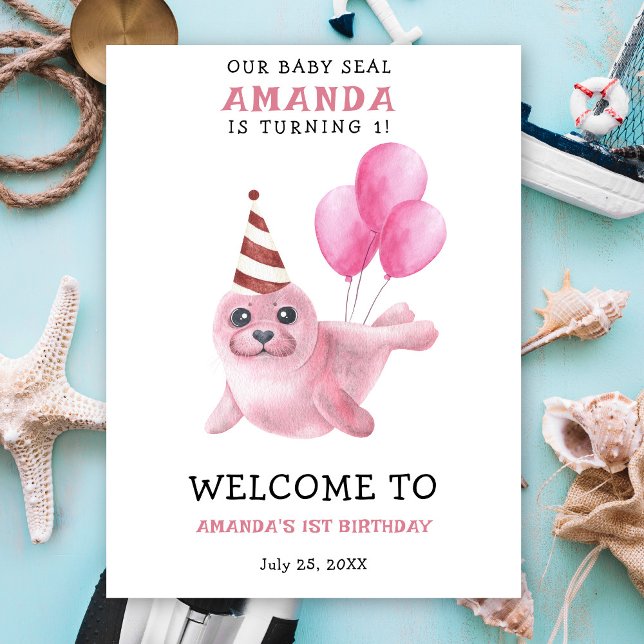 Our Baby SEAL 1st Birthday Under the sea Poster (Creator Uploaded)