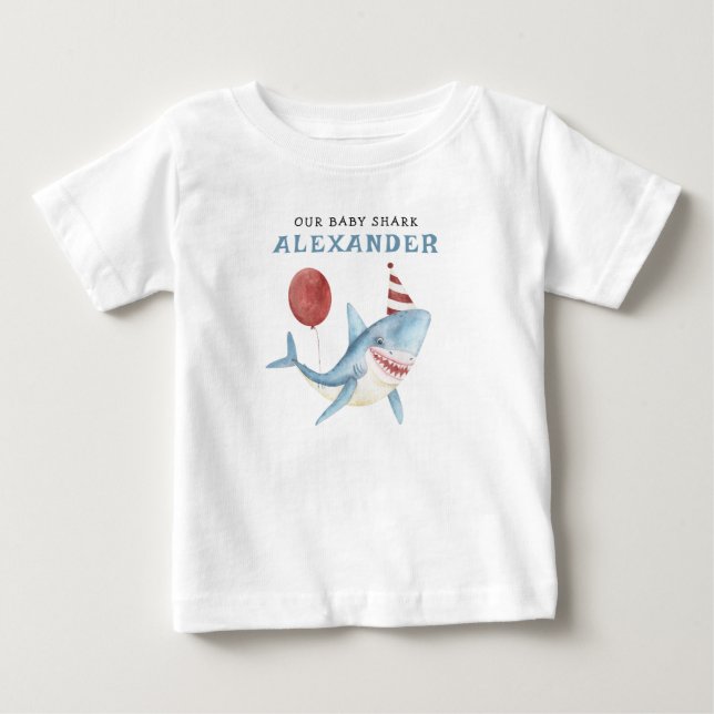 Our Baby Shark 1st Birthday Under The Sea T-Shirt (Front)