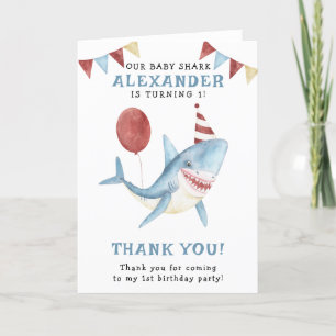 Our Baby Shark 1st Birthday Under The Sea Thank You Card