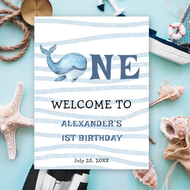 Our Baby Whale 1st Birthday Under the sea Poster (Creator Uploaded)