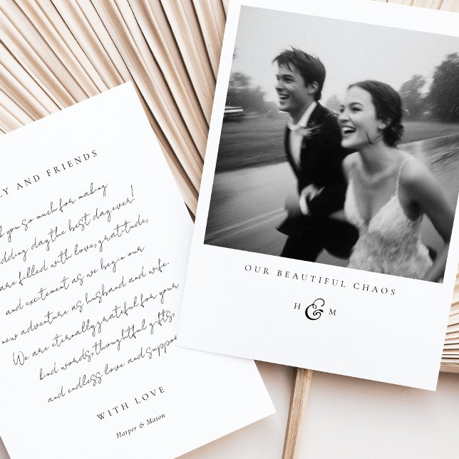 "Our Beautiful Chaos" Photo Thank You Card (Creator Uploaded)