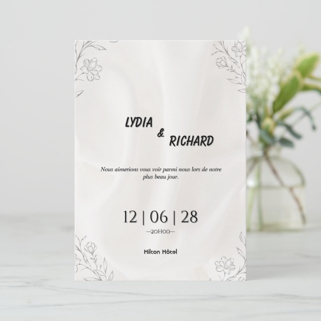 Our Beautiful Day Wedding Invitation (Standing Front)