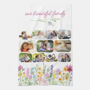 Our Beautiful Family Pretty Wildflower 11 Photo Tea Towel
