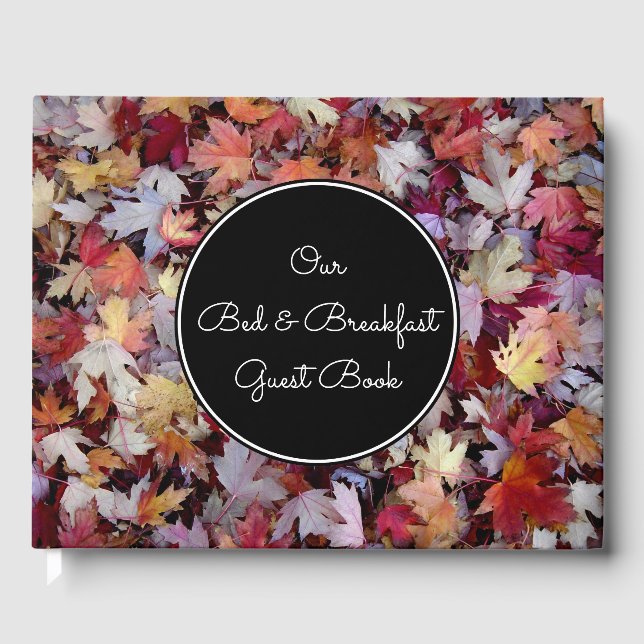 "Our Bed & Breakfast Guest Book" + Autumn Leaves Guest Book (Front)