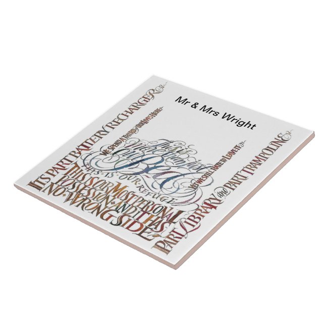 Our Bed Has No Wrong Side Ceramic Tile Coasters (Side)