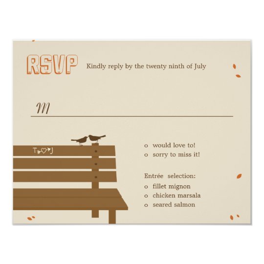 Our Bench Fall Wedding RSVP /Response Cards