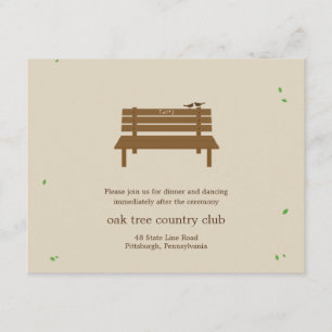 Our Bench Wedding Reception Card