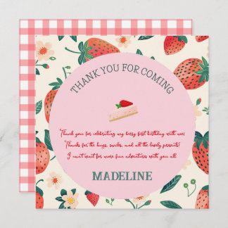 Our Berry Sweet Birthday Message Thank You Card