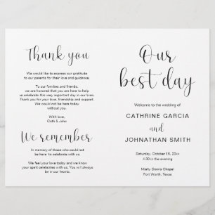 Our best day, Modern Wedding Foldable Program