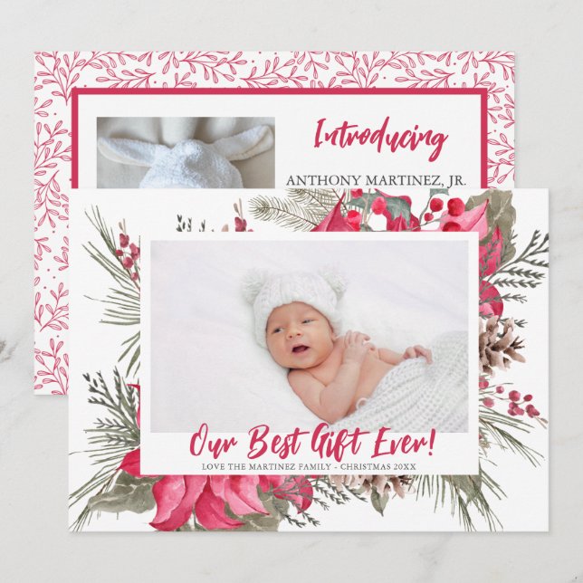 Our Best Gift Ever Baby Birth Announcement (Front/Back)