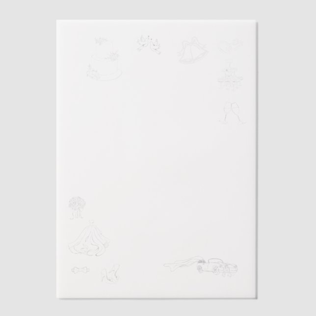 Our Big Day Hand Drawn Vellum Overlay Vellum Invitations (Front)