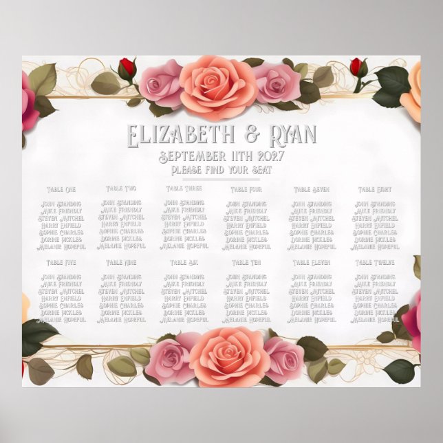 Our Blooming Love Seating Plan Poster (Front)
