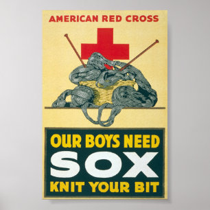 Our boys need sox - knit your bit poster