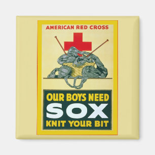 Our Boys Need Sox ~ Vintage World War 1 Magnet