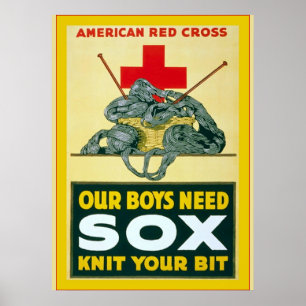 Our Boys Need Sox ~ Vintage World War 1 Poster