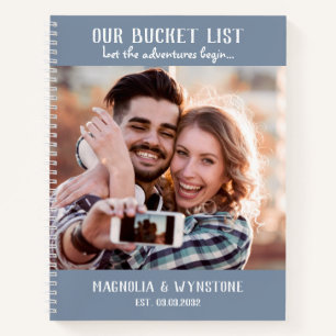Our Bucket List   Blue Photo Scrapbook Notebook