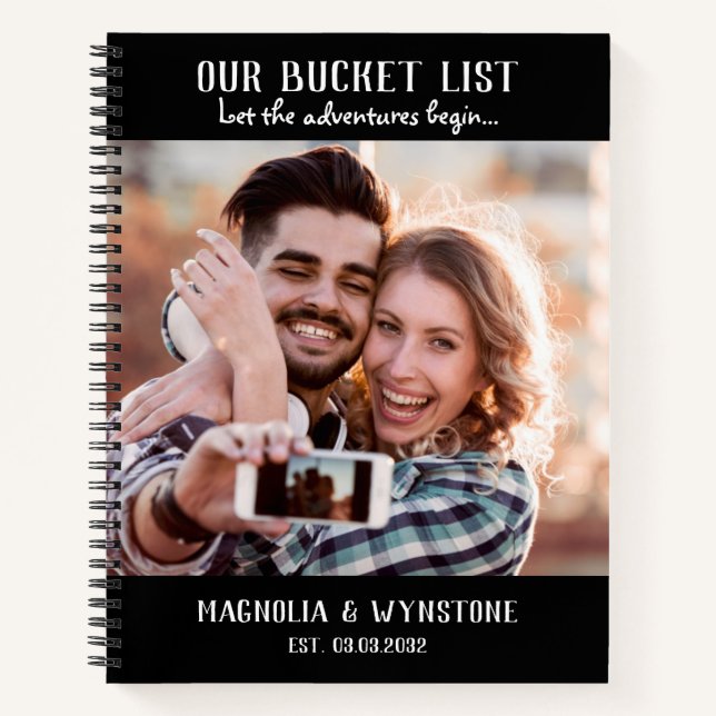 Our Bucket List Couple's Scrapbook Notebook (Front)