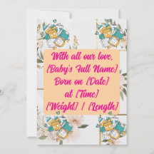 "Our Bundle of Joy Has Arrived", Baby Shower card.