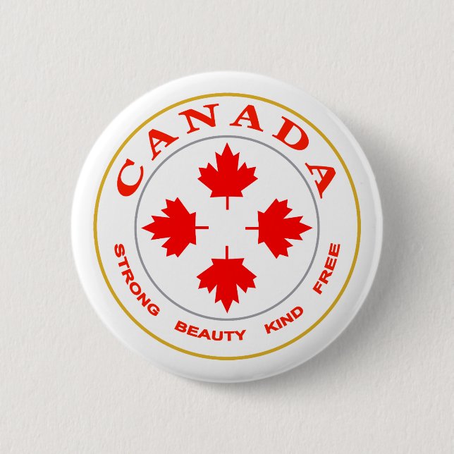 Our Canada Emblem 6 Cm Round Badge (Front)