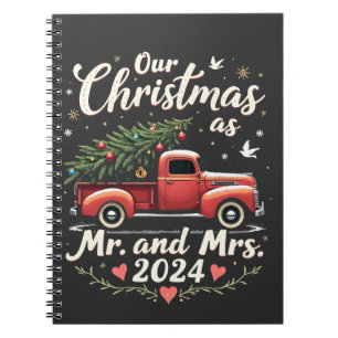 Our Christmas as Mr and Mrs 2024 Matching Couples Notebook
