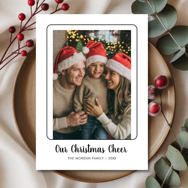 Our Christmas Cheer Family Holiday Snapshot card (Creator Uploaded)