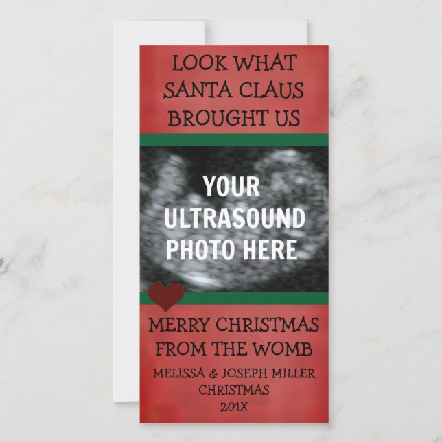 Our Christmas Gift Ultrasound Photo Holiday Card (Front)
