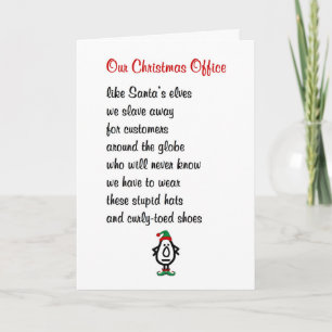 Our Christmas Office - a funny Christmas Poem Holiday Card
