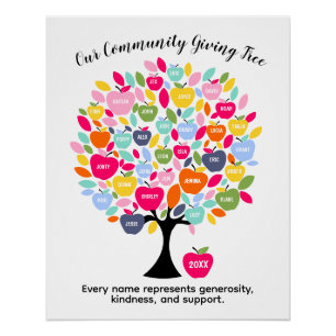 Our Community Giving Tree   Charity Donor Recognit Poster