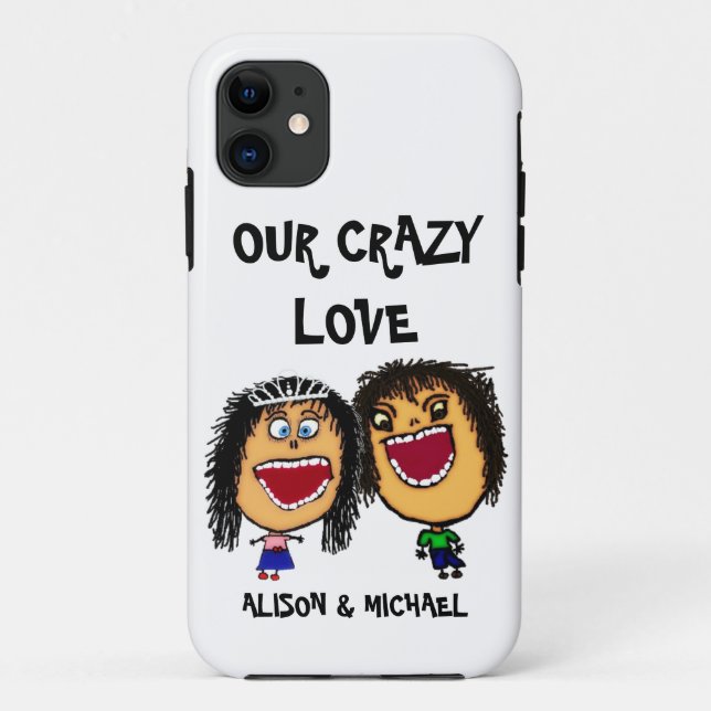 Our Crazy Love Cartoon Couple Case-Mate iPhone Case (Back)