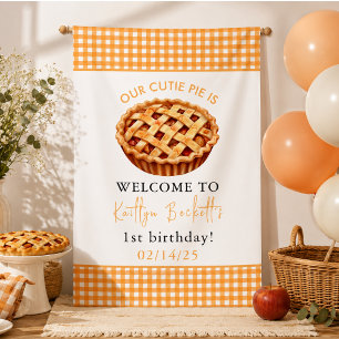 Our Cutie Pie 1st Birthday Party Banner