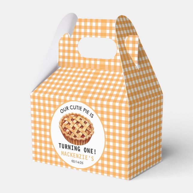 Our Cutie Pie's 1st Birthday Favour Box (Front Side)