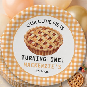 Our Cutie Pie's 1st Birthday Paper Plate