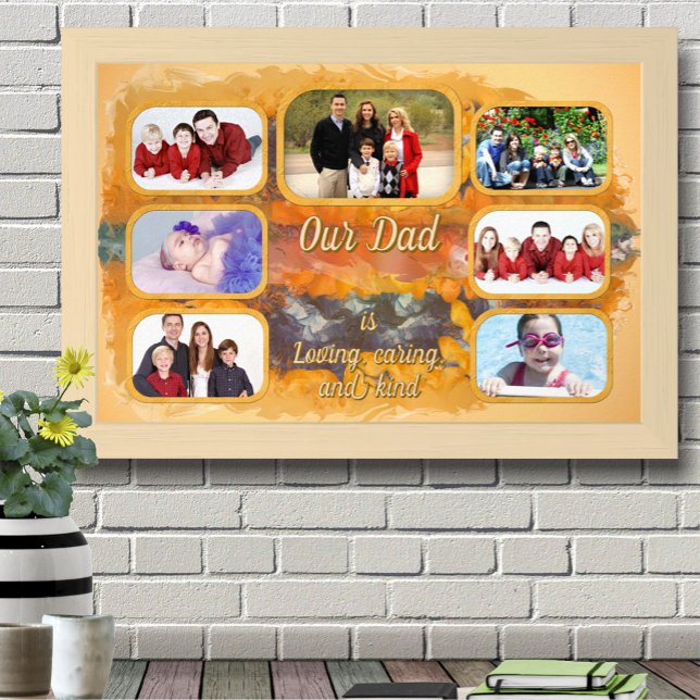 Our Dad Photo Collage Abstract Sunset 0612 Art Poster (Creator Uploaded)