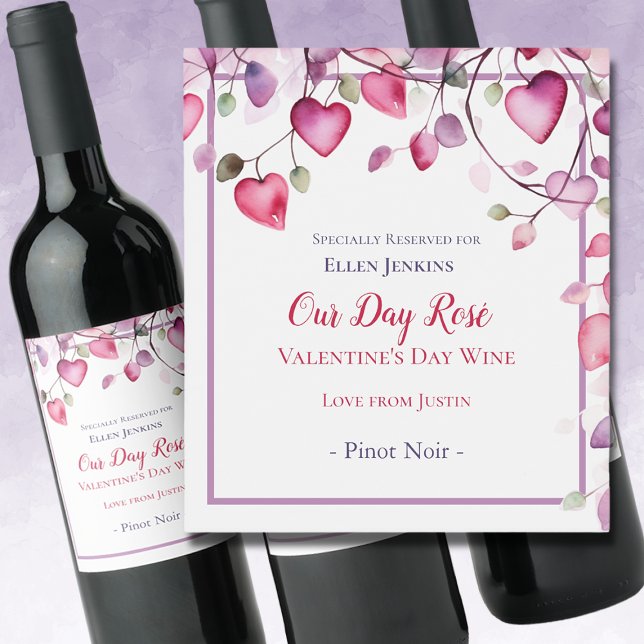 Our Day Rosé Valentine's Day Wine Label (Creator Uploaded)