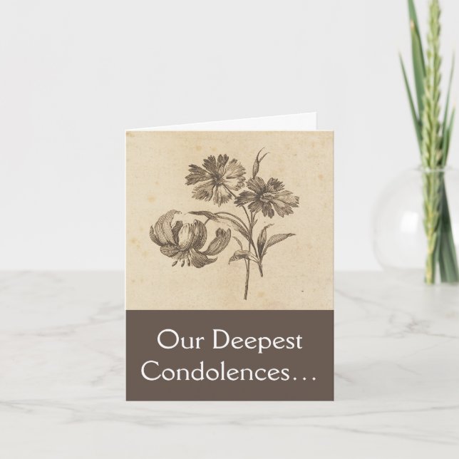 "Our Deepest Condolences…" Funeral Sympathy Card (Front)