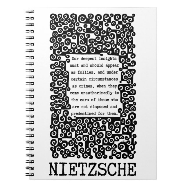  Our deepest INSIGHTS quote by Nietzsche Notebook (Front)