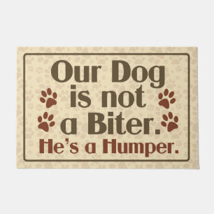 Our Dog is Not A Biter Humour Doormat