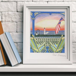 Our Dream Beach House Lighthouse Poster