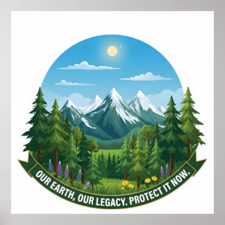 Our Earth & Legacy Nature Landscape Eco Awareness Poster