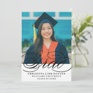 OUR ELEGANT SCRIPT GRAD   GRADUATION INVITATION