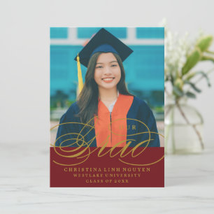 OUR ELEGANT SCRIPT GRAD   GRADUATION INVITATION
